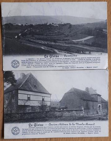 2 POSTKAARTEN La BELGIQUE HISTOR. 1912:La GLEIZE beschikbaar voor biedingen