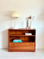 Vintage Deens ladenkastje teak jaren 60, Huis en Inrichting, Kasten | Ladekasten, Ophalen, 1 of 2 laden, Teakhout, 50 tot 100 cm