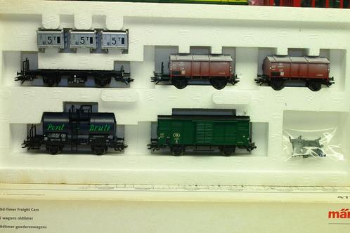 MARKLIN 47877 SNCB NMBS 5 WAGONS MARCHANDISES OLDTIMER, Hobby en Vrije tijd, Modeltreinen | H0, Gebruikt, Wagon, Wisselstroom