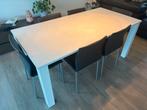 Witte tafel met 6 stoelen, Huis en Inrichting, Ophalen of Verzenden