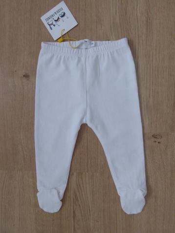 FILOU, pantalon blanc avec pieds 6 ma/68 (neuf)