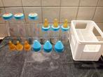 3 baby papflessen 240ml + 3 papflessen 120ml + krat, Ophalen, Gebruikt