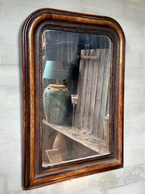 Antieke spiegel - 86 cm hoog + 62 cm breed, Antiquités & Art, Antiquités | Miroirs, 50 à 100 cm, Moins de 100 cm, Rectangulaire