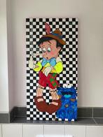 schilderij pop art `` Stoute Pinocchio``  xl, Antiquités & Art, Enlèvement ou Envoi