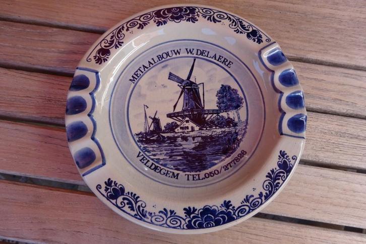 asbak cendrier Delfts Blauw Veldegem - Zedelgem (W. Delaere), Antiek en Kunst, Antiek | Keramiek en Aardewerk, Ophalen of Verzenden