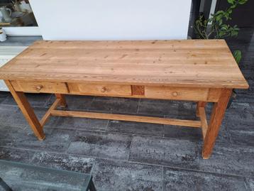 Table en bois,  ancienne table d'école 
