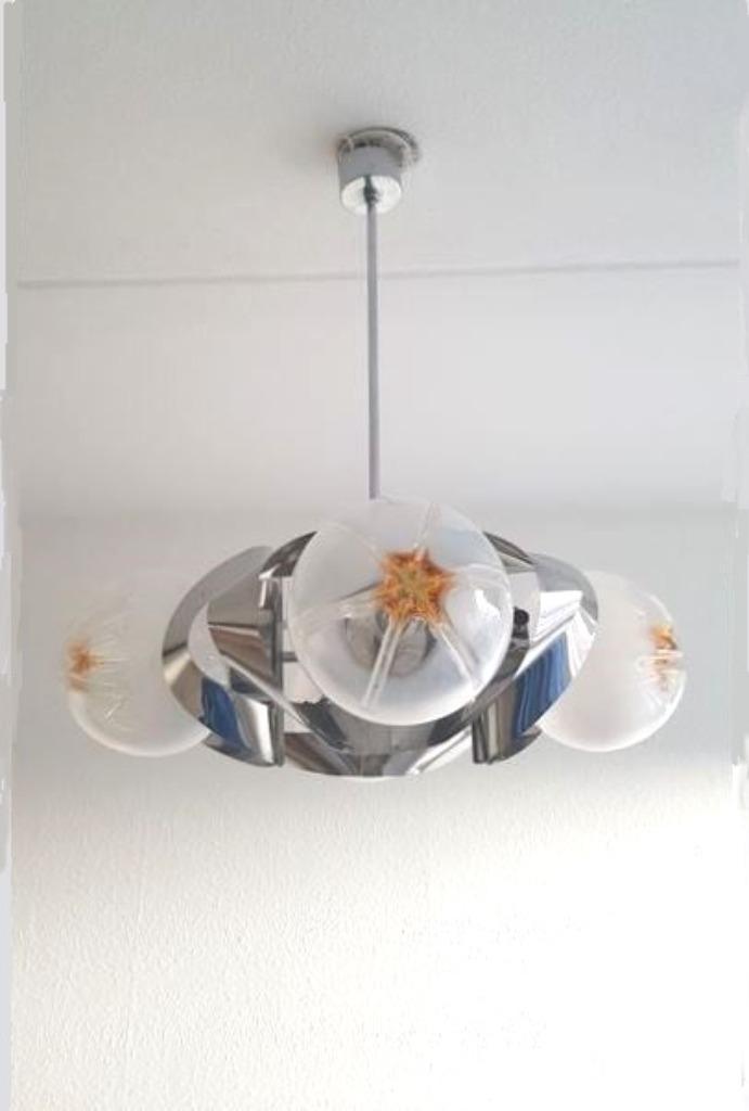 Lustre Mazzega Murano Space Age 70s  Vintage luchter, Maison & Meubles, Lampes | Lustres, Comme neuf, Verre, Métal, Enlèvement ou Envoi