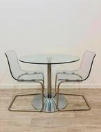 design retro ronde tafel met twee bijpassende stoelen., Enlèvement ou Envoi