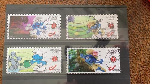 Smurfen 4 postzegels BPost 2018, Verzamelen, Smurfen, Gebruikt, Overige typen, Verschillende Smurfen, Ophalen of Verzenden