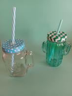 Drinkglas met deksel en rietje, Ophalen of Verzenden, Nieuw, Glas of Glazen
