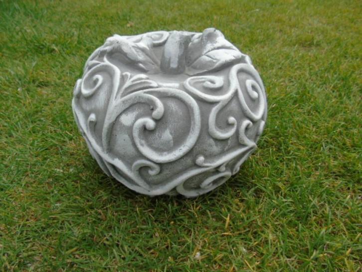 Standbeeld van een appel in gepatineerde steen, moderne kuns, Tuin en Terras, Tuinbeelden, Nieuw, Overige typen, Steen, Ophalen of Verzenden