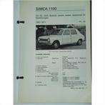 Simca 1100 Vraagbaak losbladig 1967-1971 #1 Nederlands, Boeken, Auto's | Boeken, Gelezen, Ophalen of Verzenden