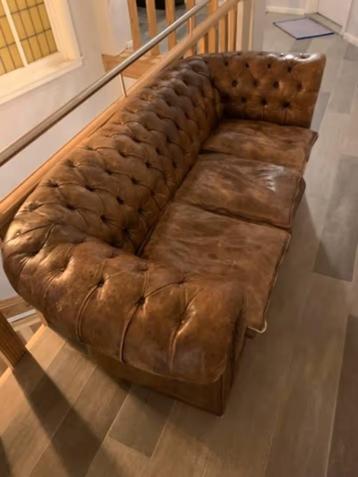 Canapé de collection Chesterfield 3 places ULTRA rare, Enlèvement, Utilisé, Trois personnes, Cuir