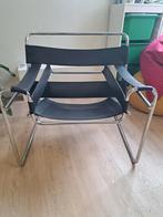 2 VintageWassily lounge chairs, leer/chroom., Huis en Inrichting, Stoelen, Ophalen, Gebruikt, Twee, Zwart