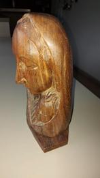 Zwaar houten Madonna buste., Antiek en Kunst, Ophalen