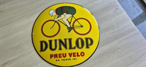 Plaque émaillée Dunlop 50 cm bombée, Verzamelen, Merken en Reclamevoorwerpen, Ophalen of Verzenden