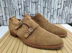 Floris van Bommel Bruin suede gespschoenen heren - Mt 43,5, Kleding | Heren, Schoenen, Bruin, Verzenden, Floris van Bommel, Gespschoenen