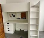 Hoogslaper IKEA wit met bureau en lades, Ophalen, 100 cm, Hoogslaper, Eenpersoons