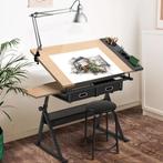 Tekentafel met kruk werktafel met 2 werkbladen computertafel, Huis en Inrichting, Ophalen, Nieuw