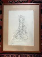 Dessin original Henri Lievens Marabout Bob Morane 65 x 50 cm, Antiek en Kunst, Kunst | Tekeningen en Fotografie, Ophalen