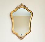 Prachtige grote vintage barok gouden kuifspiegel!, Ophalen of Verzenden