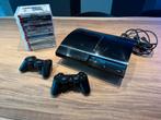 Playstation 3 + wireless controllers + 14 spelletjes, Games en Spelcomputers, Spelcomputers | Sony PlayStation 3, Ophalen, Met 2 controllers