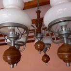 lustre 5 globes, Ophalen, Zo goed als nieuw, Hout