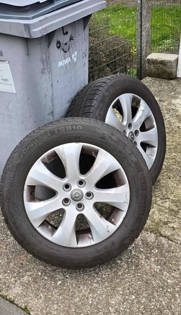 Opel velgenset 205/60R16 met continental winterbanden, Auto-onderdelen, Banden en Velgen, Velg(en), Winterbanden, Ophalen