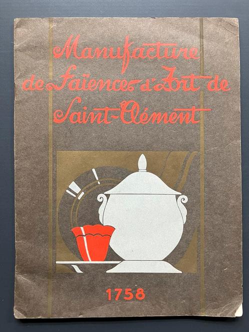Catalogue de la Manufacture de Faïences d'art Saint-Clément, Antiek en Kunst, Antiek | Keramiek en Aardewerk, Ophalen of Verzenden
