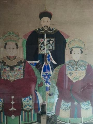 origineel en antiek Chinees voorouderportret, Antiek en Kunst, Ophalen