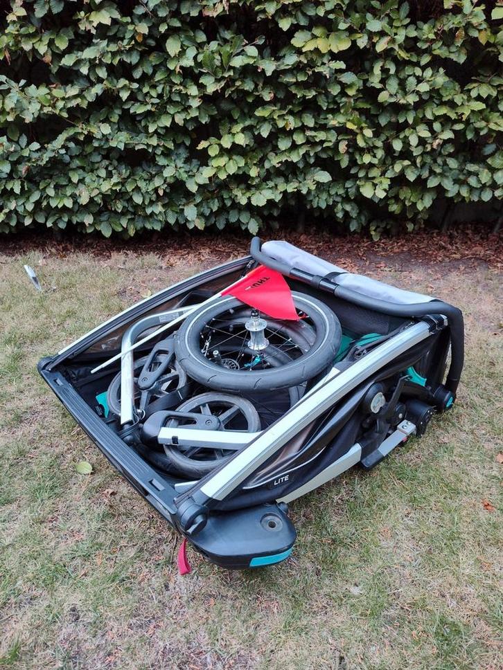 Fietskar Thule Chariot Lite 2, Fietsen en Brommers, Fietsaccessoires | Aanhangwagens en Karren, Zo goed als nieuw, Kinderkar, 40 tot 60 kg