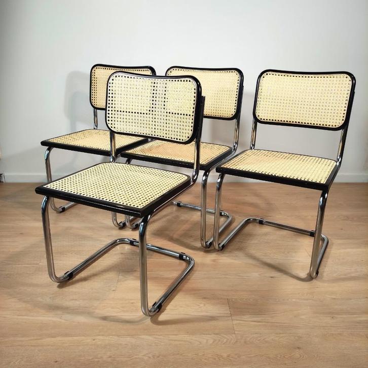 Set van 4 vintage Cesca stoelen "Made in Italy", Antiek en Kunst, Antiek | Meubels | Stoelen en Sofa's, Ophalen