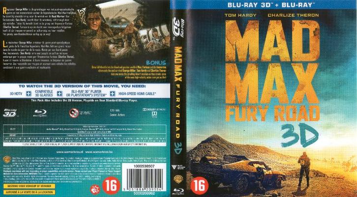 mad max  fury road (blu-ray 3D + blu-ray) nieuw, Cd's en Dvd's, Blu-ray, Zo goed als nieuw, Science Fiction en Fantasy, 3D, Ophalen of Verzenden