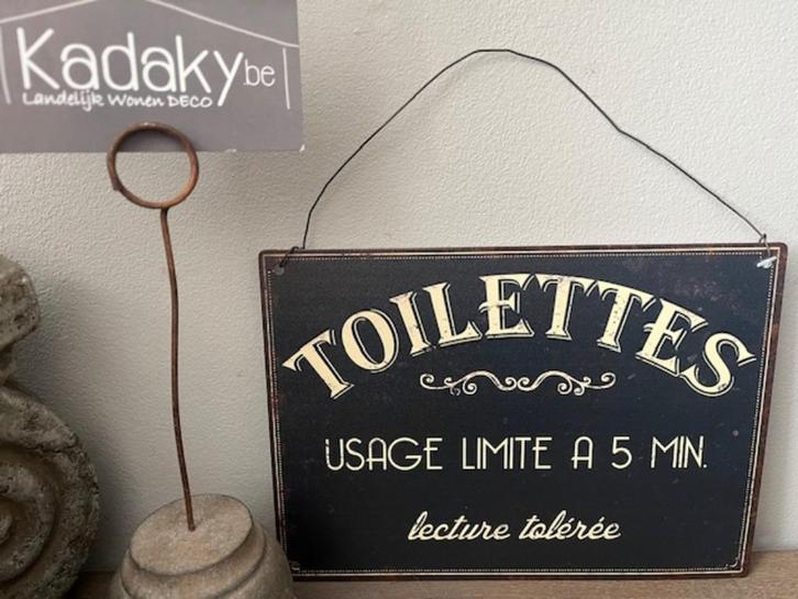 Tekstbordje - toilettes usage limité -, Huis en Inrichting, Woonaccessoires | Tekstborden en Spreuken, Nieuw, Ophalen of Verzenden