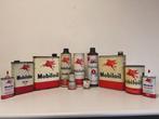 Collectie Mobiloil olie blikken te koop, Verzamelen, Merken en Reclamevoorwerpen, Ophalen of Verzenden, Gebruikt, Reclamebord