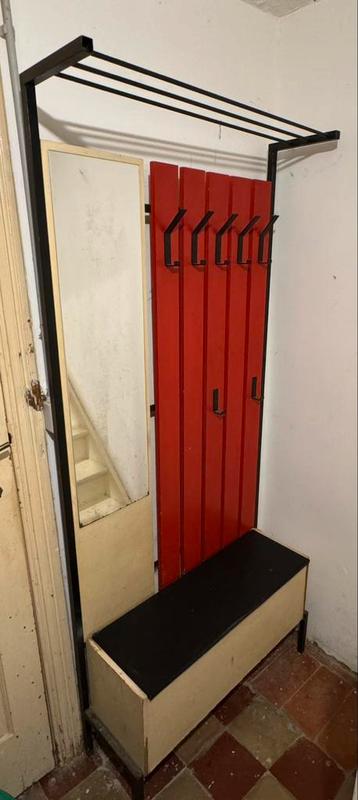 Meuble d’entrée avec banc, miroir et porte-manteaux beschikbaar voor biedingen