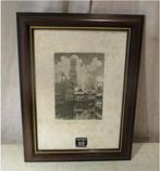 Mooi Oude Ets 'Oud Brugge' - gesigneerd, Antiek en Kunst, Ophalen of Verzenden