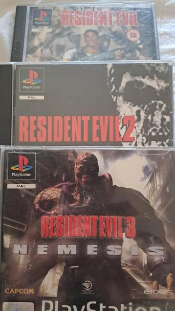 Resident Evil 1, 2 & 3 ps1 (Complete in box!) beschikbaar voor biedingen