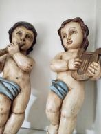 2 zeer oude houten engeltjes...46cm....0478028005, Antiek en Kunst, Ophalen of Verzenden