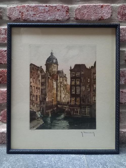 Roger Hebbelinck - ets - Kolk, Amsterdam, Antiek en Kunst, Kunst | Etsen en Gravures, Ophalen of Verzenden