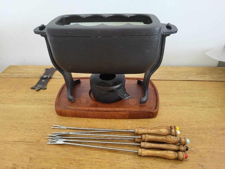 Ancien service à fondue vintage, Elektronische apparatuur, Fonduesets, Gebruikt, Fondueset, Brander, Ophalen