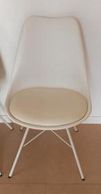 Twee witte design stoelen met kussen, Huis en Inrichting, Stoelen, Ophalen, Gebruikt, Twee