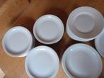 48 witte borden van 19 cm (maat dessert) in goede staat, Maison & Meubles, Cuisine | Vaisselle, Enlèvement, Utilisé, Porcelaine