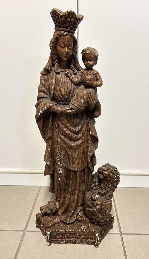 Groot Beeld : OLV van Vlaanderen - 61cm - gips, Antiek en Kunst, Antiek | Religieuze voorwerpen, Ophalen of Verzenden