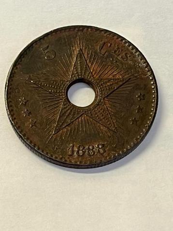 Congo Vrijstaat-Etat indépendant du Congo 5 centimes. 1888 beschikbaar voor biedingen