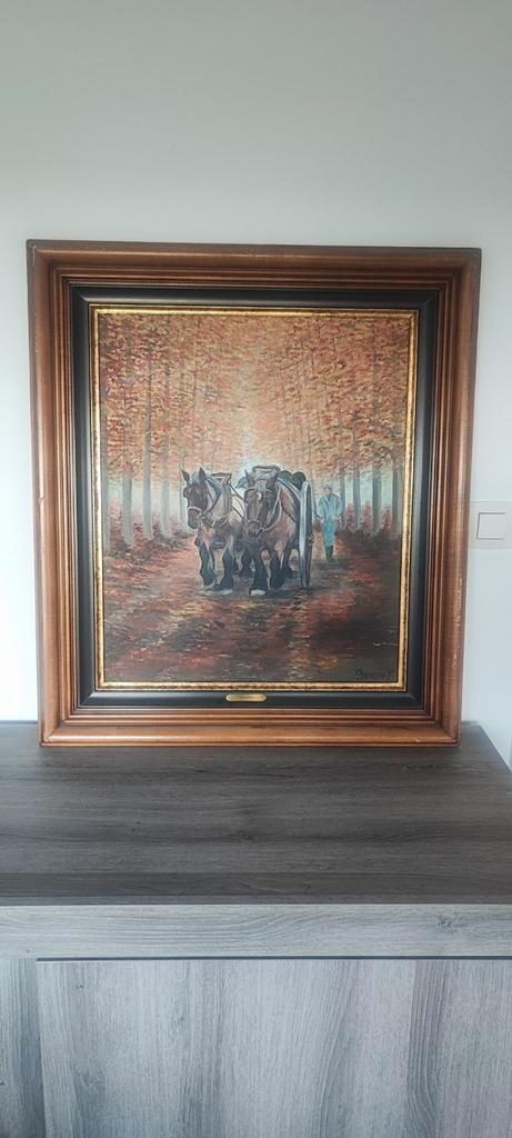 Olieverfschilderij op doek van J. Borrezee, Antiek en Kunst, Kunst | Schilderijen | Klassiek, Ophalen of Verzenden