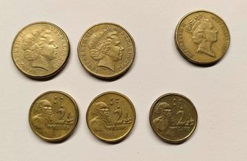 Australische Dollars / 6 muntstukken. beschikbaar voor biedingen