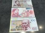 België bankbiljetten 3 x 100 Frank lot, Postzegels en Munten, Bankbiljetten | België, Ophalen of Verzenden