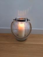 Pare-vent 30 cm en verre/cordon, look plage, Enlèvement