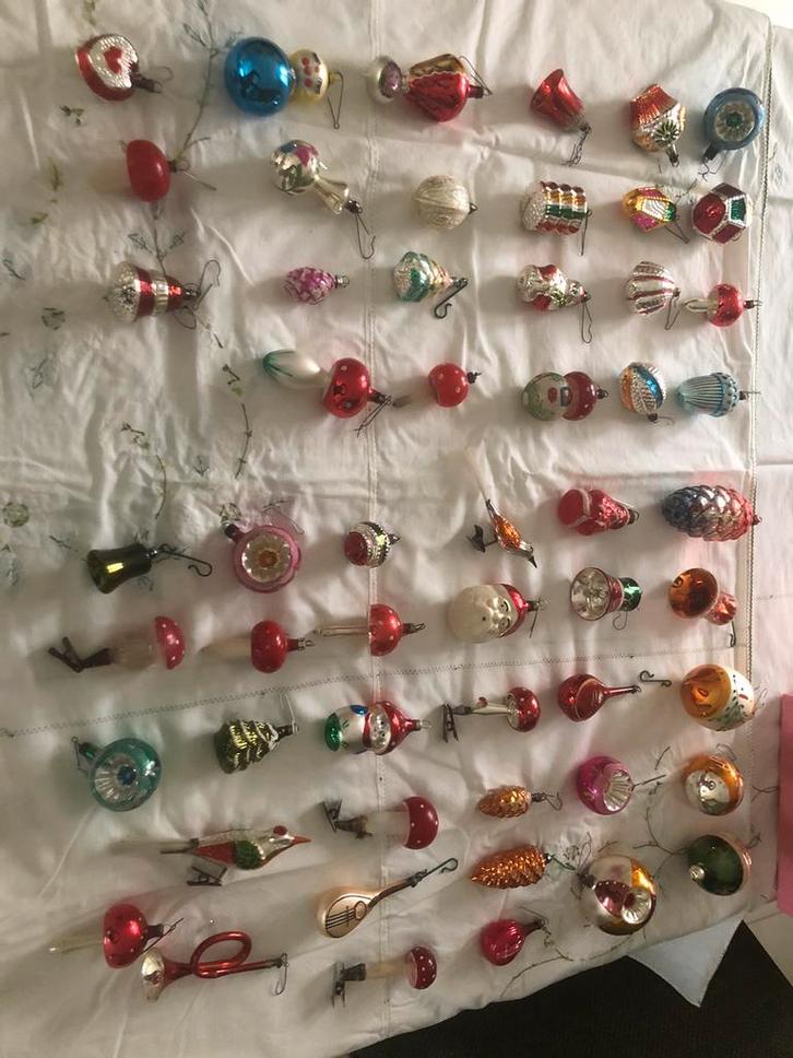 Vintage oude glazen kerstballen, Diversen, Kerst, Gebruikt, Ophalen